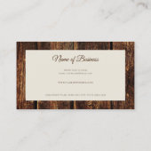 風化素朴した暗黒の木の板のスクリプエレガントト 名刺 (裏面)