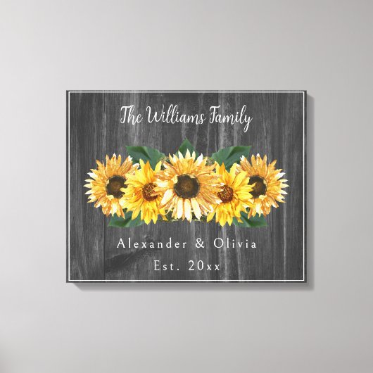 風化素朴ひまわり結婚のキャンバス キャンバスプリント (正面)