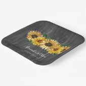 風化素朴ひまわり結婚の紙プレート ペーパープレート (傾斜あり)