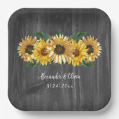 風化素朴ひまわり結婚の紙プレート ペーパープレート (正面)