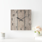 風化素朴ウッドファームハウスバーンカントリー スクエア壁時計 (ホーム)