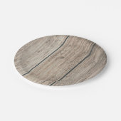 風化素朴ウッドファームハウスバ結婚ンズ ペーパープレート (アングル)