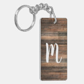 風化素朴ウッドブラウンバーンカントリーシック キーホルダー (正面左)