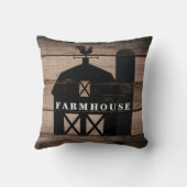 風化素朴ウッドブラックバーンドカントリーファームハウス クッション (裏面)