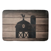 風化素朴ウッドブラックバーンドカントリーファームハウス バスマット (正面)