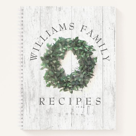風化素朴ウッドローレルリースファミリーレシピ ノートブック (正面)