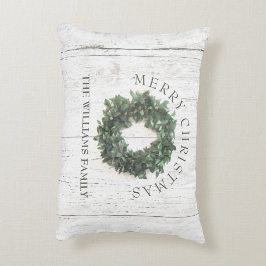 風化素朴ウッドローレルリースモノグラムの アクセントクッション (裏面(縦))