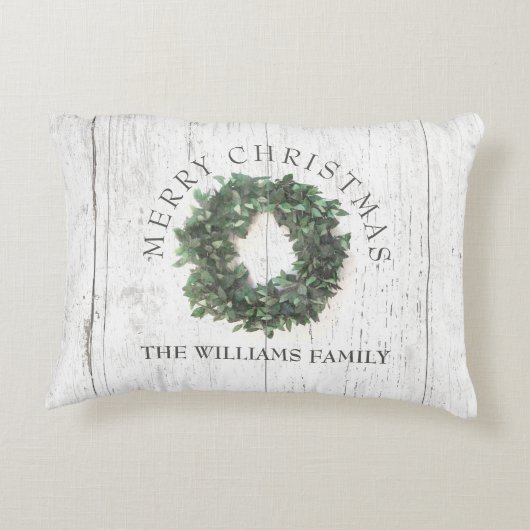 風化素朴ウッドローレルリースモノグラムの アクセントクッション (裏面)