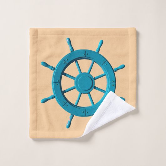 風化素朴ボートステアリングホイールフォト画像 ウォッシュタオル (ウォッシュタオル)