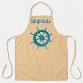 風化素朴ボートステアリングホイールフォト画像 エプロン (正面)