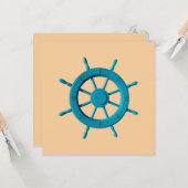 風化素朴ボートステアリングホイールフォト画像 カード (正面/裏面インサイチュ)