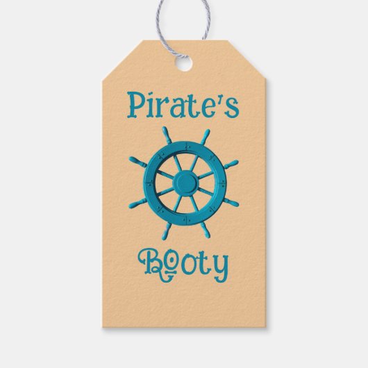 風化素朴ボートステアリングホイールフォト画像 ギフトタグ (正面)