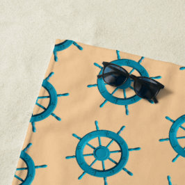 風化素朴ボートステアリングホイールフォト画像 ビーチタオル