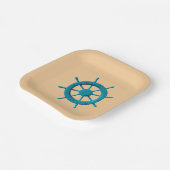 風化素朴ボートステアリングホイールフォト画像 ペーパープレート (傾斜あり)