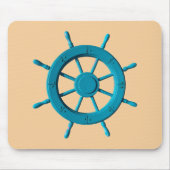風化素朴ボートステアリングホイールフォト画像 マウスパッド (正面)