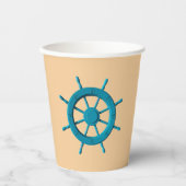 風化素朴ボートステアリングホイールフォト画像 紙コップ (正面)