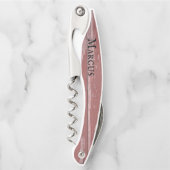 風化素朴レッドウッドパーソナライズされたウェイター社 ソムリエナイフ (正面)