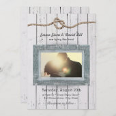 風化素朴木材の背景結婚写真 招待状 (正面/裏面)