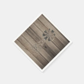 風化素朴木材カントリー風車結婚の スタンダードカクテルナプキン (角)