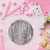 風化素朴木材テクスチャ ペーパープレート (パーティー)