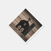 風化素朴木材ブラックバーンドカントリー結婚式 スタンダードカクテルナプキン (角)