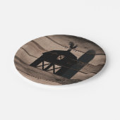 風化素朴木材ブラックバーンドカントリー結婚式 ペーパープレート (アングル)