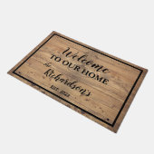 風化素朴木材「我が家へようこそ」 ドアマット (アングル)