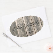 風化素朴木材 楕円形シール (封筒)