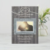 風化素朴木枠フォトズ結婚ーズ 招待状 (スタンド正面)