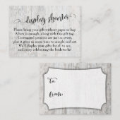 風化素朴木陳列ブライダルシャワーカード エンクロージャーカード (正面/裏面)