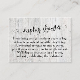 風化素朴木陳列ブライダルシャワーカード エンクロージャーカード