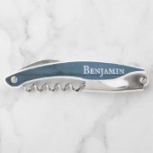 風化素朴青い木パーソナライズされた ソムリエナイフ (裏面)