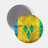 風化聖ビンセント国旗 マグネット (正面/裏面)