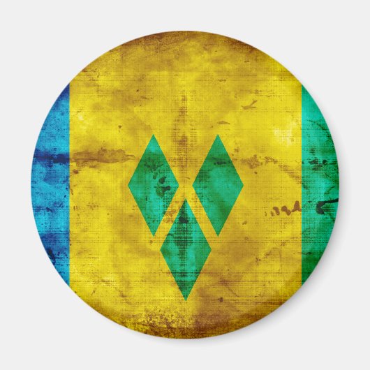 風化聖ビンセント国旗 マグネット (正面)