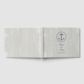 風化航海の木材パーソナライズされた結婚の ゲストブック (全面)