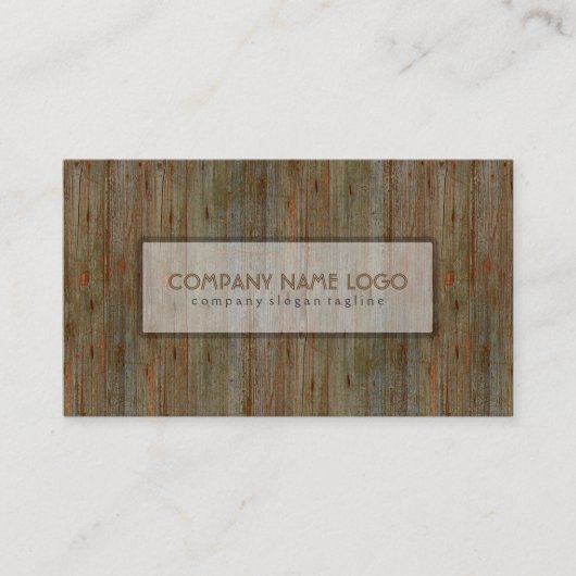 風化茶色の木の板パターン 名刺 (正面)