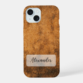 風化茶色の革の電話ケース iPhone 15ケース