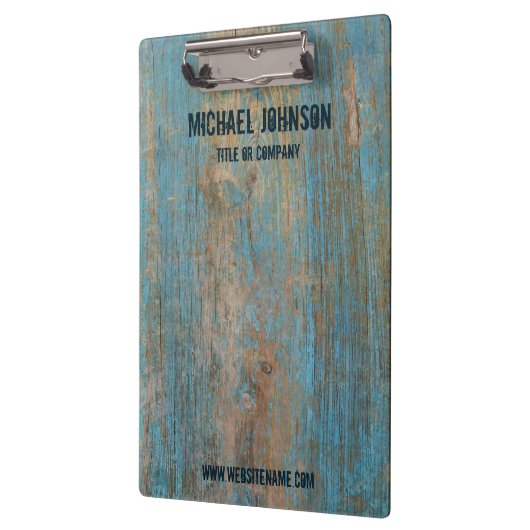 風化青ヴィンテージ素朴木材カスタマイズ名 クリップボード (左)