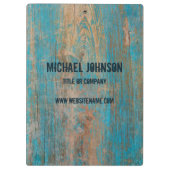 風化青ヴィンテージ素朴木材カスタマイズ名 クリップボード (裏面)