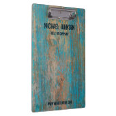 風化青ヴィンテージ素朴木材カスタマイズ名 クリップボード (右)