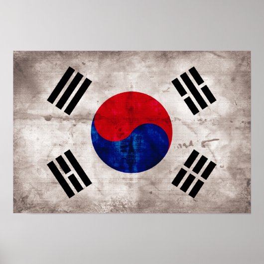 風化韓国国旗 ポスター (正面)