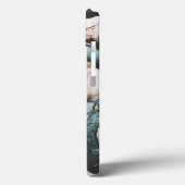 風合いある古びた青緑のペンキの木のカスタムモノグラム Case-Mate iPhoneケース (裏面 / 左)