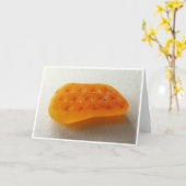 風合いのある希少明るいオレンジ色のシーグラス カード (黄色い花)