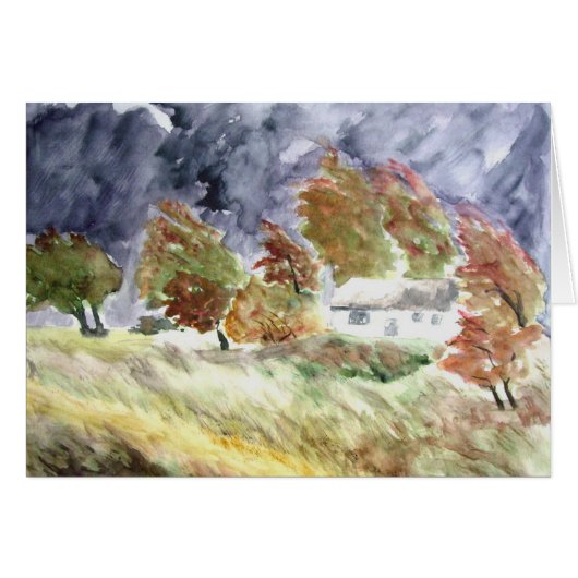 風吹き流し風景からオリジナル水彩アート (正面横)