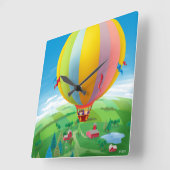 風吹に乗って スクエア壁時計 (傾斜)