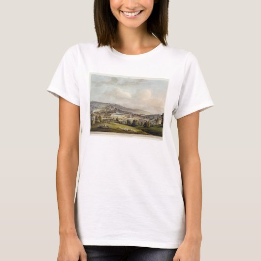 風呂から風呂の一般的な図解入りの、写真付きの景色 Tシャツ (正面)