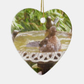 風呂に入っている鳥 セラミックオーナメント (右)