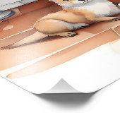 風呂に入る面白い動物たち フォトプリント            (角)