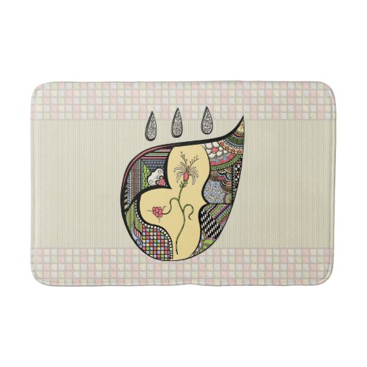 風呂敷の花 バスマット (正面)