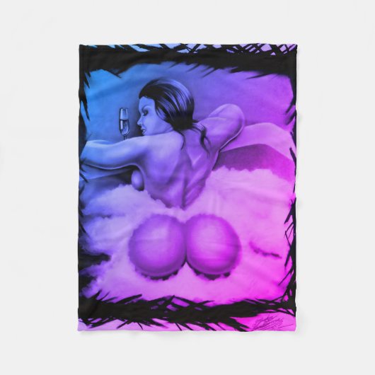 「風呂」 フリースブランケット (正面)